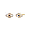 14K Gold Diamond Pave Cutout Evil Eye Stud Earring 14K - Adina Eden's Jewels