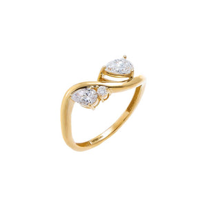 Lab Grown Diamond Double Pear Swirled Ring14K