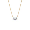 14K Gold / 0.25 CT Lab Grown Diamond Emerald Solitaire Necklace 14K - Adina Eden's Jewels