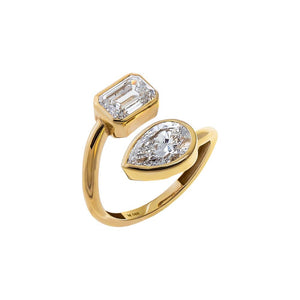 Lab Grown Diamond Double Stone Ring 14K