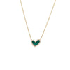 Malachite Diamond Pave Stone Heart Necklace 14K - Adina Eden's Jewels