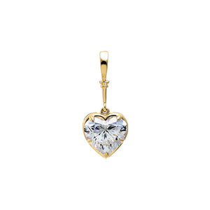 Lab Grown Diamond Vintage Heart Prong Set Charm 14K