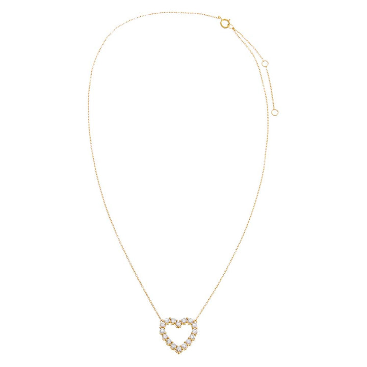  Lab Grown Diamond Cut Out Heart Necklace 14K - Adina Eden's Jewels