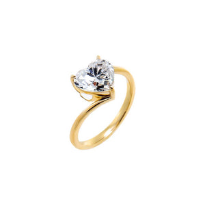 Lab Grown Diamond Heart Shape Solitaire Pinky Ring 14K