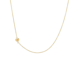 14K Gold Diamond Sideway Heart Necklace 14K - Adina Eden's Jewels