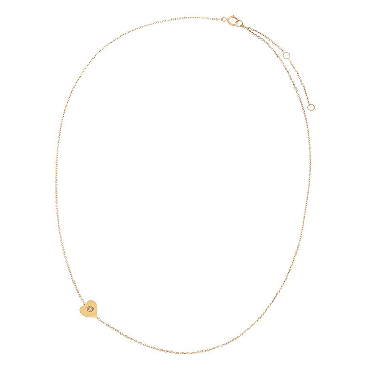  Diamond Sideway Heart Necklace 14K - Adina Eden's Jewels