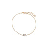 Mother of Pearl Diamond Pave Stone Heart Bracelet 14K - Adina Eden's Jewels