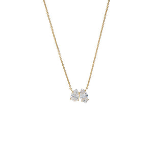 Gold Lab Grown Diamond Marquise X Pear Necklace - Adina Eden's Jewels