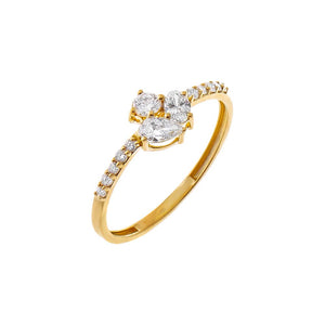 Gold / 7 Lab Grown Diamond Multi Shape Dainty Ring - Adina Eden's Jewels