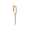 14K Gold / 25MM / Single Diamond Pave Elongated Spike Huggie Earring 14K - Adina Eden's Jewels
