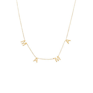  Tiny Solid Scattered Mama Necklace 14K - Adina Eden's Jewels