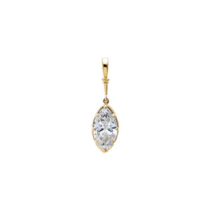 Lab Grown Diamond Vintage Marquise Prong Set Charm 14K