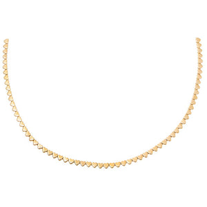  Solid Hearts Tennis Necklace 14K - Adina Eden's Jewels