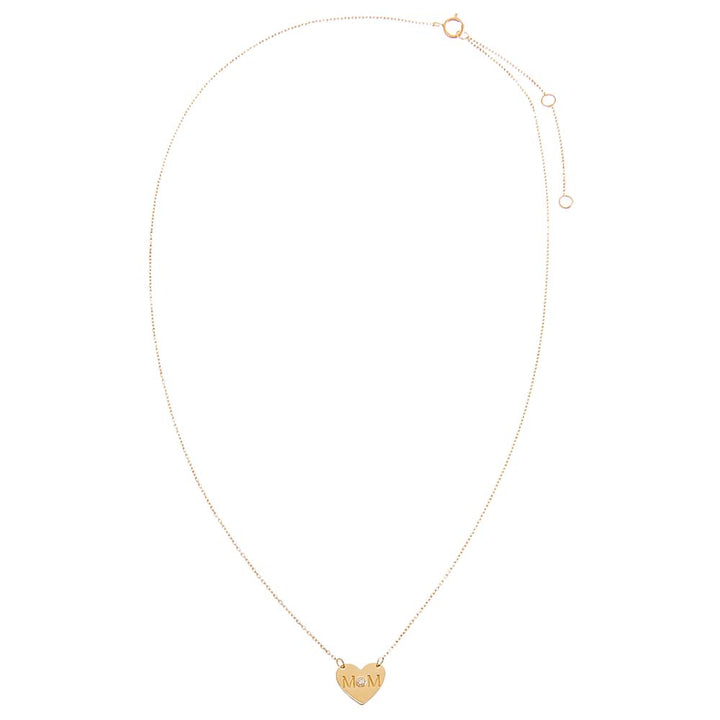 Tiny Diamond Mom Heart Necklace 14K - Adina Eden's Jewels