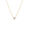 Mother of Pearl Diamond Pave Colored Stone Heart Necklace 14K - Adina Eden's Jewels