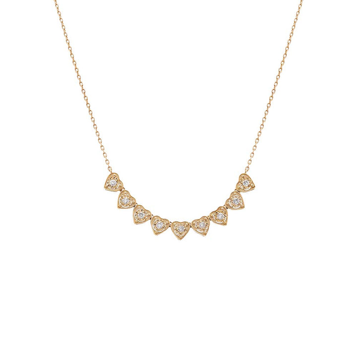14K Gold Diamond Multi Heart Necklace 14K - Adina Eden's Jewels