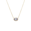 14K Gold / 0.25 CT Lab Grown Diamond Oval Bezel Necklace 14K - Adina Eden's Jewels