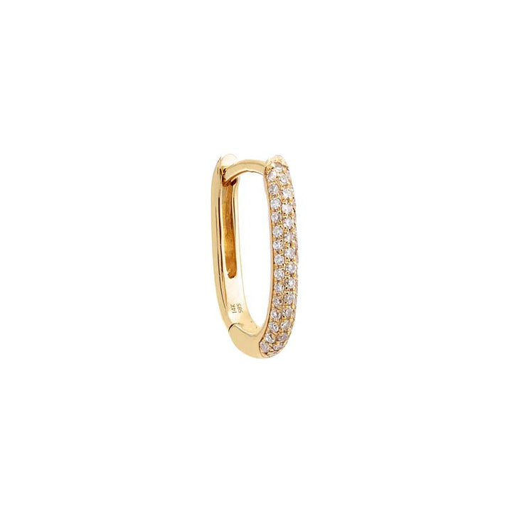 Diamond Pavé Oval Huggie Earring 14K - Adina Eden's Jewels