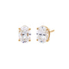 14K Gold / 1.5 CT Lab Grown Diamond Oval Four Prong Stud Earring 14K - Adina Eden's Jewels