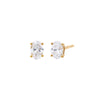 14K Gold / 0.50 CT Lab Grown Diamond Oval Four Prong Stud Earring 14K - Adina Eden's Jewels