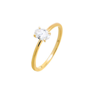 14K Gold / 0.5 CT / 6 Lab Grown Diamond Oval Engagement Ring 14K - Adina Eden's Jewels
