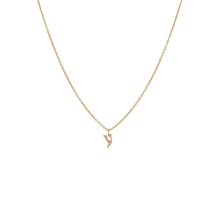 14K Rose Gold Diamond Pave Hebrew Initial Necklace 14K - Adina Eden's Jewels