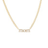 14K Gold Diamond Pave Mom Lowercase Necklace 14K - Adina Eden's Jewels