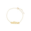 14K Gold Solid Mini Lowercase Nameplate Bracelet 14K - Adina Eden's Jewels