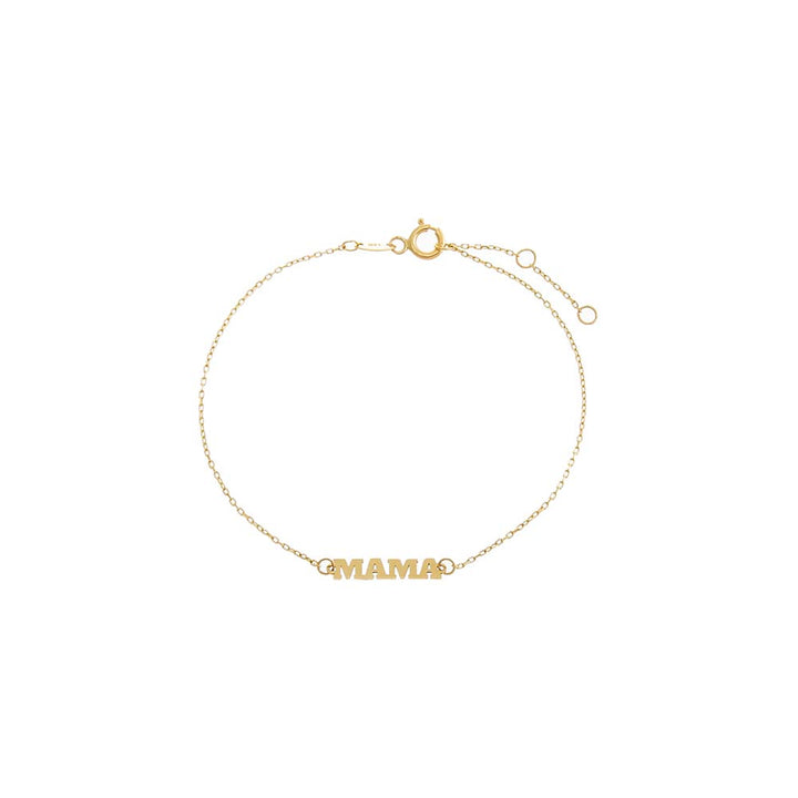 14K Gold Solid Mama Nameplate Bracelet 14K - Adina Eden's Jewels