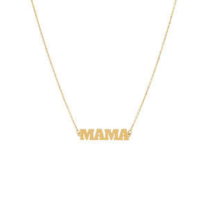14K Gold Solid Mama Nameplate Necklace 14K - Adina Eden's Jewels