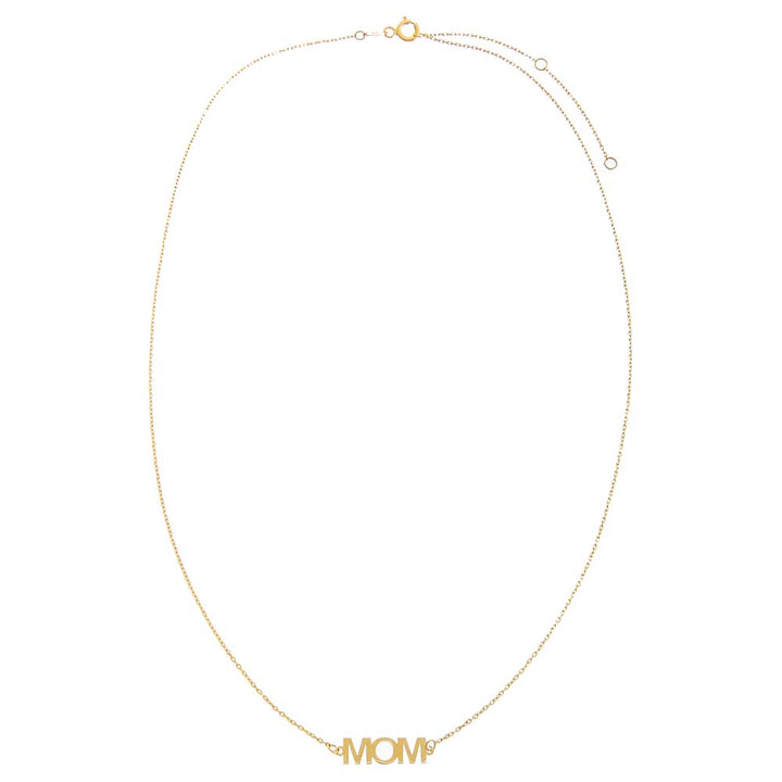  Solid Mom Nameplate Necklace 14K - Adina Eden's Jewels