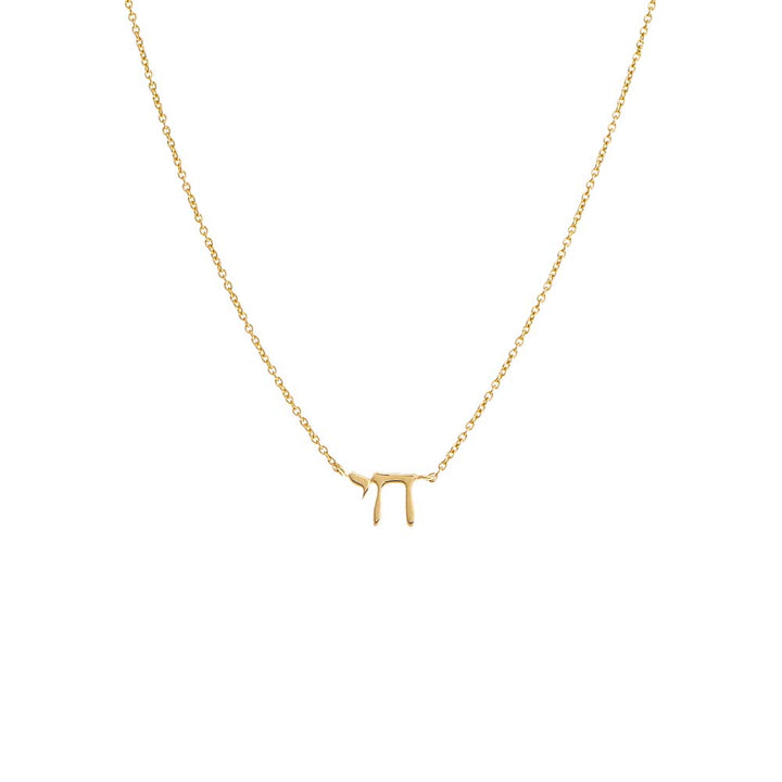 14K Gold Solid Chai Necklace 14K - Adina Eden's Jewels