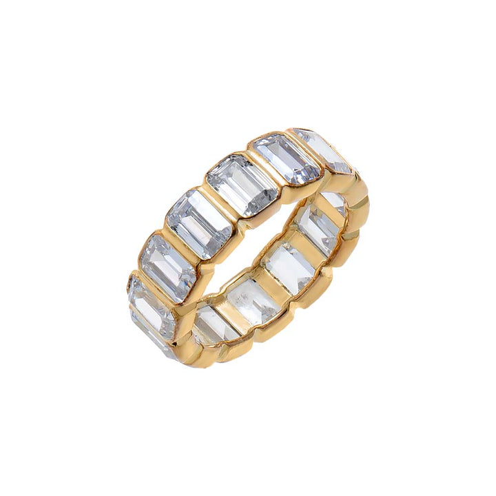 Bezel Set Emerald CZ Eternity Ring – Adina Eden