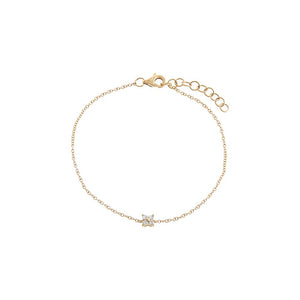 14K Gold Diamond 4 Leaf Clover Flower Bracelet 14K - Adina Eden's Jewels