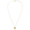 14K Gold Diamond Pave Ridged Heart Pendant Necklace 14K - Adina Eden's Jewels