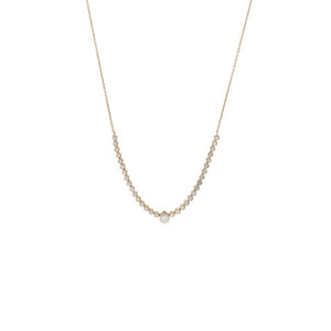 Diamond Pear Bezel Accent Tennis Necklace 14K
