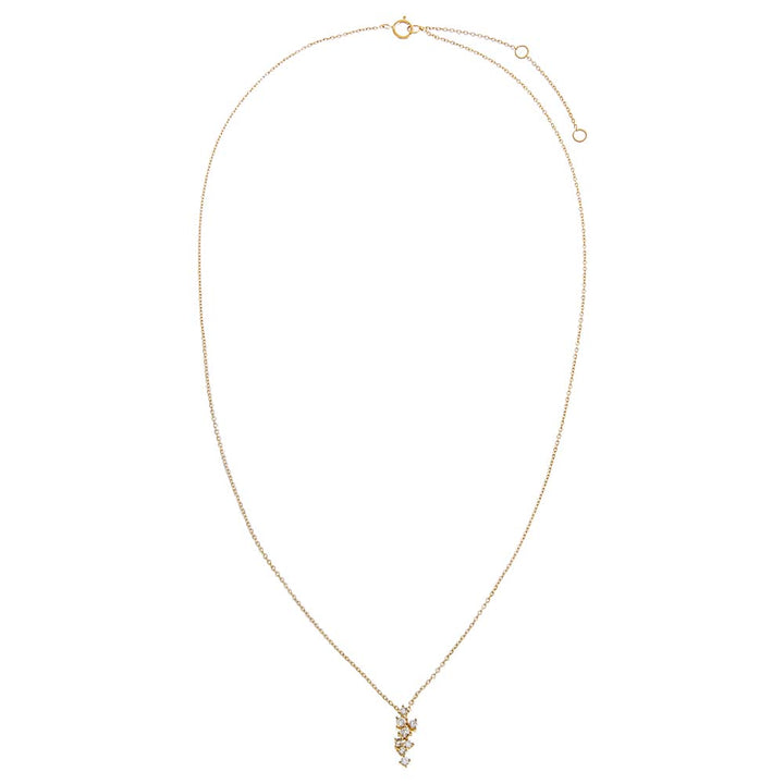  Diamond Clustered Pendant Necklace 14K - Adina Eden's Jewels