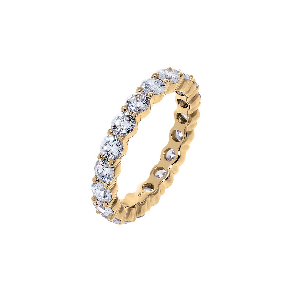 14K Gold / 5 / 0.50 CT Lab Grown Diamond Round Eternity Band 14K - Adina Eden's Jewels