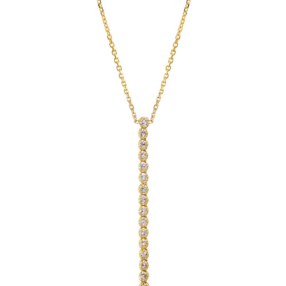 14K Gold Diamond Half Carat Tennis Drop Lariat Necklace 14K - Adina Eden's Jewels
