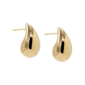 14K Gold Solid Teardrop Drop Stud Earring 14K - Adina Eden's Jewels