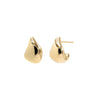 14K Gold Solid Puffy Teardrop Curved Stud Earring 14K - Adina Eden's Jewels