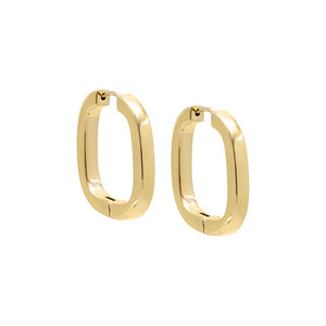 14K Gold Solid Large Square Shape Hoop Earring 14K - Adina Eden's Jewels