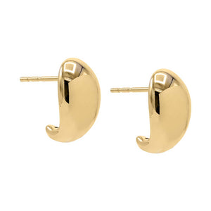 14K Gold / Pair Puffy Graduated Teardrop Open Stud Earring 14K - Adina Eden's Jewels