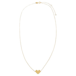  Solid Heart Pendant Necklace 14K - Adina Eden's Jewels