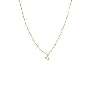 14K Gold Solid Hebrew Initial Necklace 14K - Adina Eden's Jewels