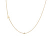14K Gold Diamond Bezel Sideway Initial Necklace 14K - Adina Eden's Jewels