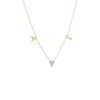 14K Gold Diamond Pave Heart X Double Initial Necklace 14K - Adina Eden's Jewels