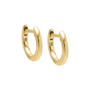 14K Gold / Pair / 10MM Solid Huggie Earring 14K - Adina Eden's Jewels