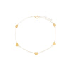 14K Gold Solid Multi Heart Anklet 14K - Adina Eden's Jewels