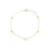 14K Gold Solid Multi Star Anklet 14K - Adina Eden's Jewels